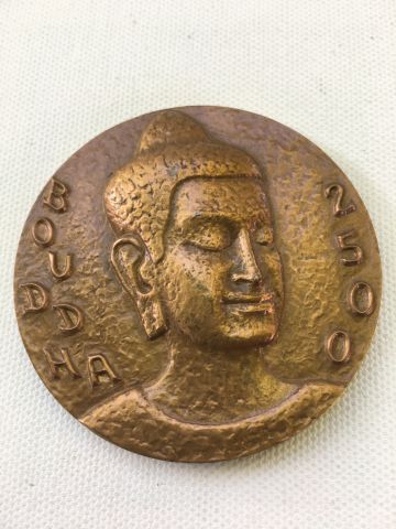 Null Bronzemedaille 2500 Jahre Buddhismus D7cm