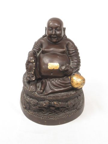 Null ASIE - Bouddha en bronze, H27cm, usures à la patine
