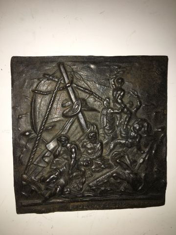 Null Bas-relief en bronze signé F. DELAVILLE 12x12cm, inspiré de l’œuvre d’Antoi&hellip;