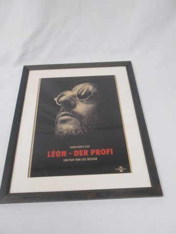 Null Affiche "Léon - Der Profi". Encadrée sous verre. 53 x 44 cm