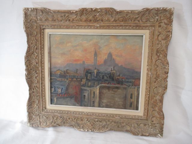 Null Olio su tela; 41 x 33 cm Cornice "Montparnasse" in legno laccato. 60 x 52 c&hellip;
