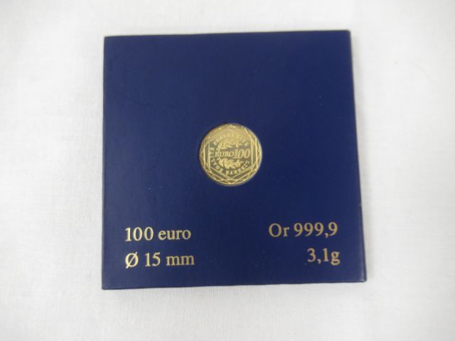 Null MONNAIE DE PARIS Pièce de 100 euros, or (999,9). Poids : 3,1 g. Sous scellé&hellip;