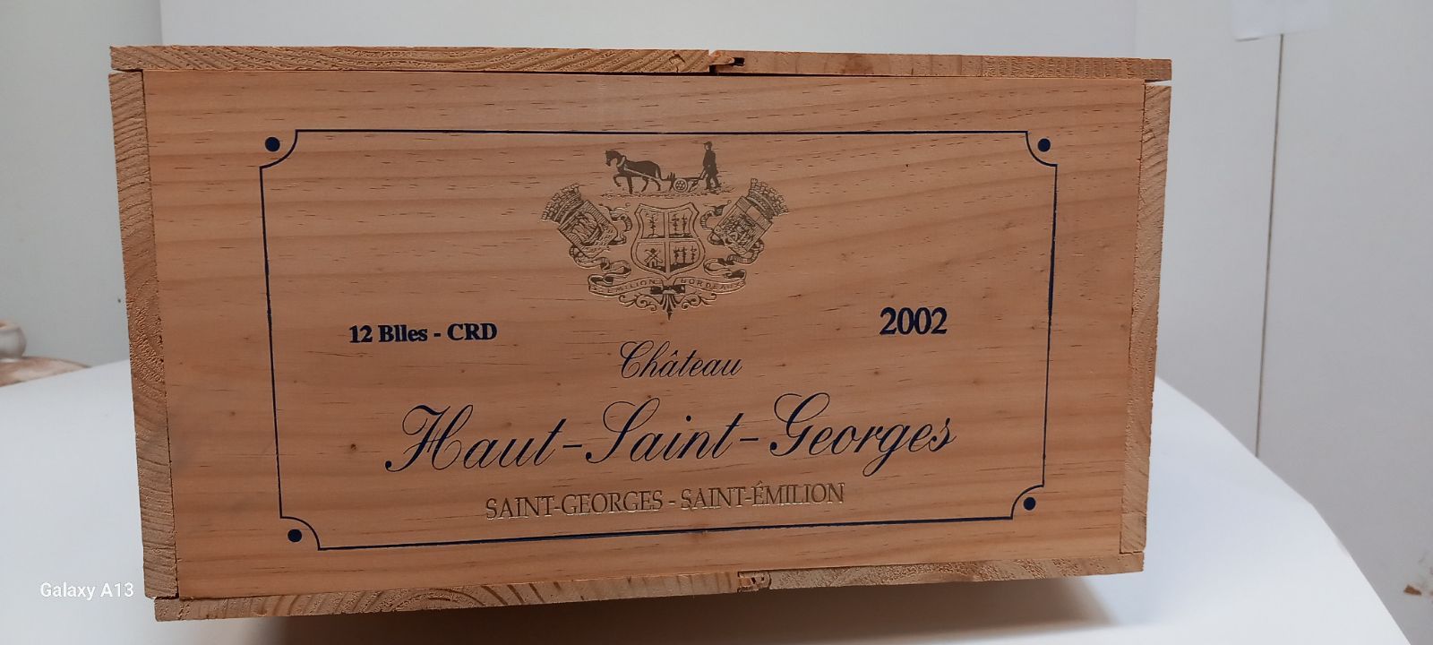 Null 12 bouteilles de Château Haut Saint Georges 2002 caisse bois d'origine Sain&hellip;