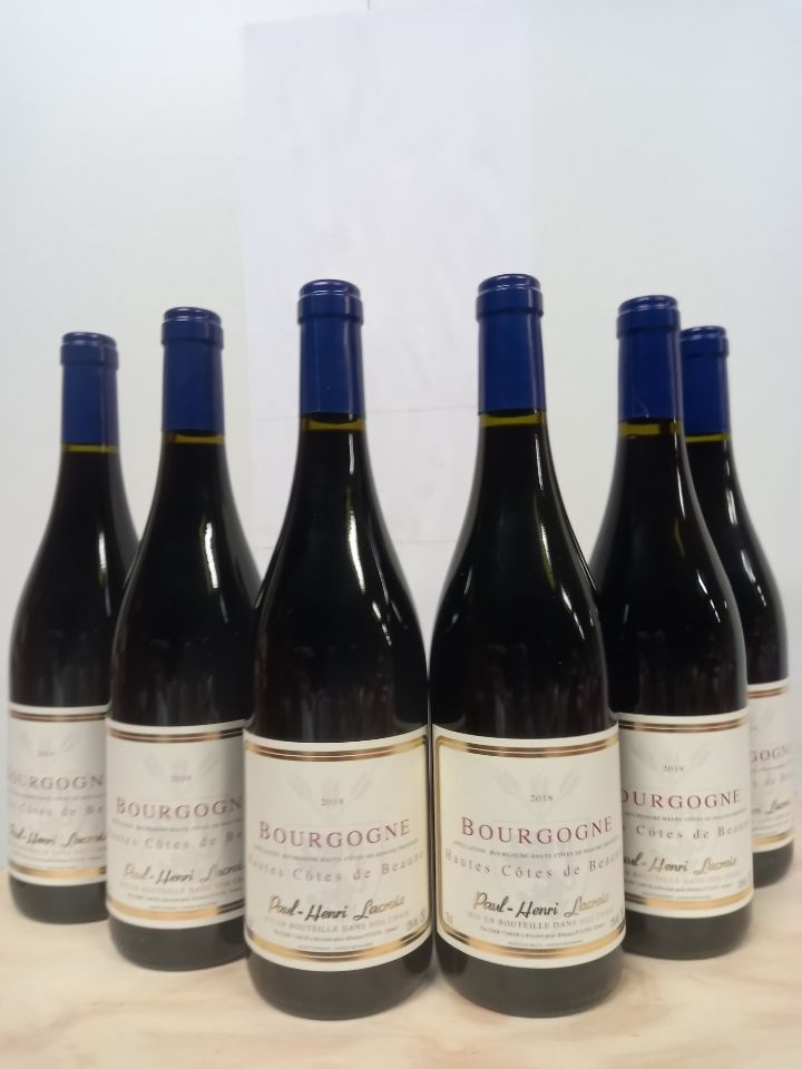 Null 6 botellas de Bourgogne Hautes Côtes de Beaune 2018 Paul Henri Lacroix