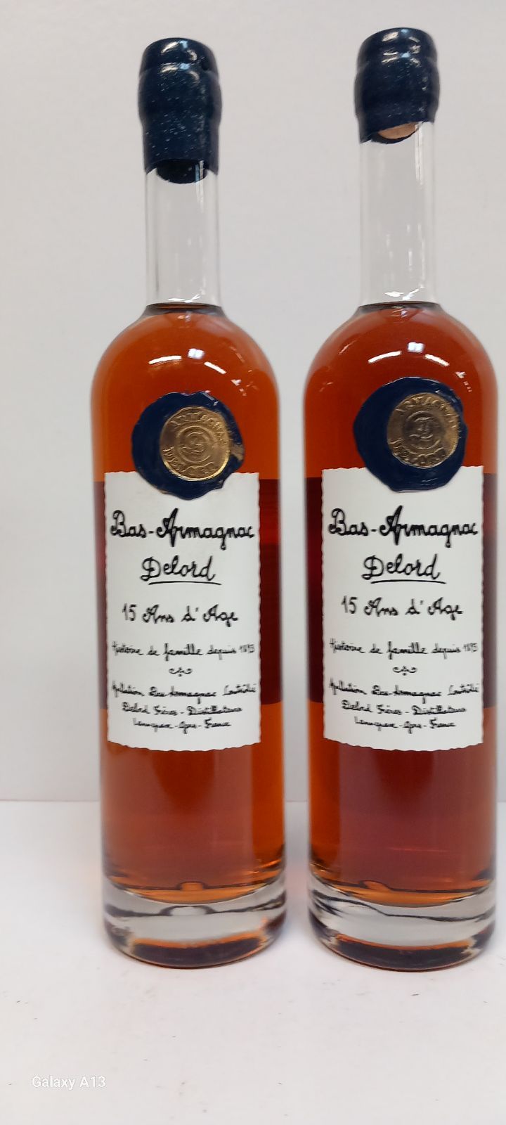 Null 2 Bottles of Bas Armagnac 15 years old Delord Family 70cl 40%vol