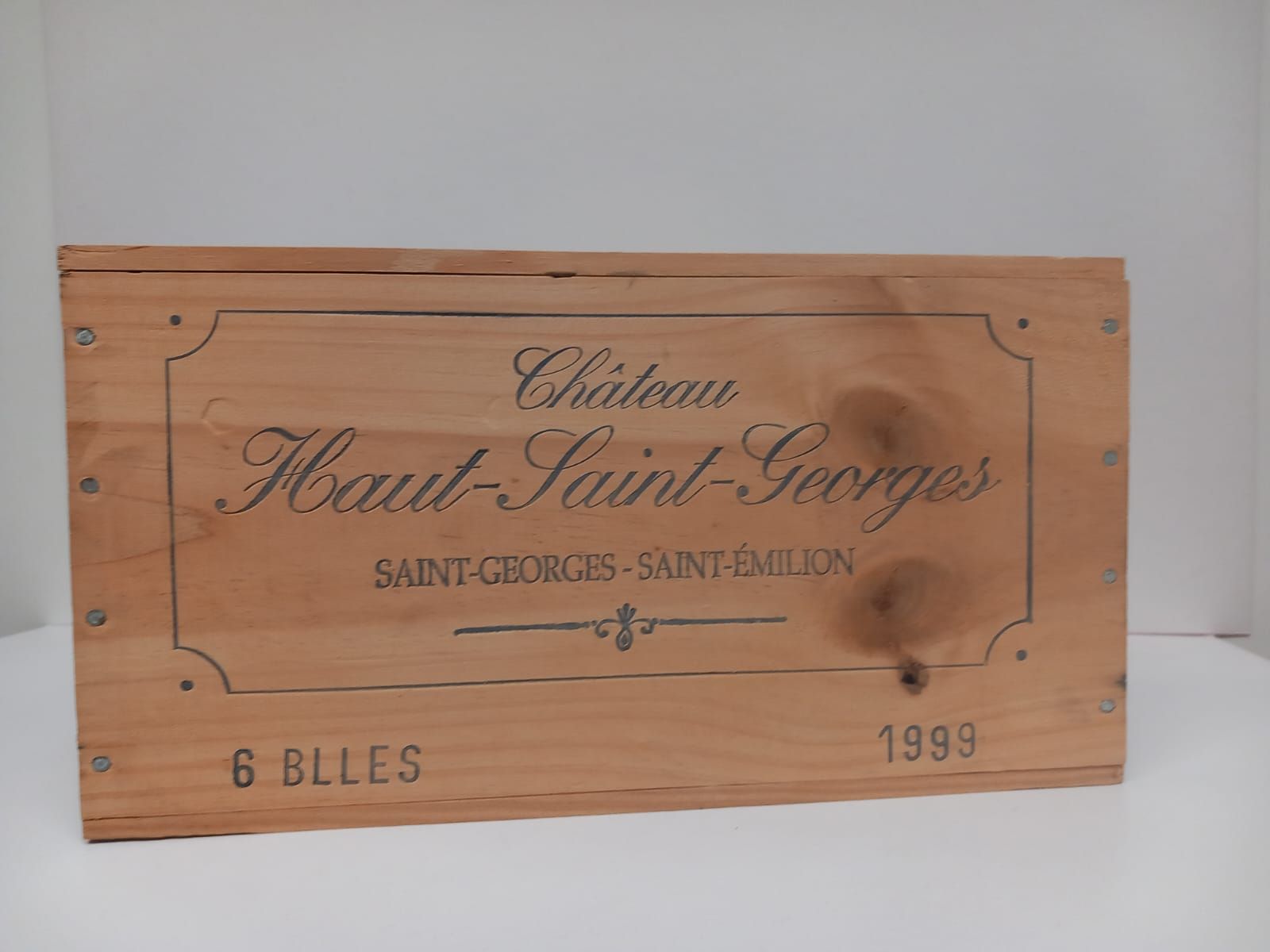 Null 6 botellas de Haut Saint Georges 1999 Saint Emilion. CBO