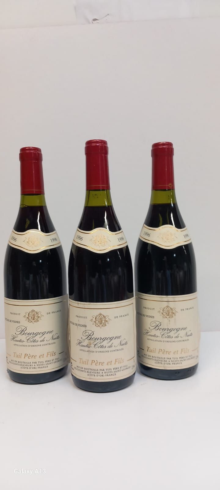 Null 3 bottiglie di Hautes Côtes de Nuits 1996 Le Nectar des Vignes Domaine Tuil&hellip;