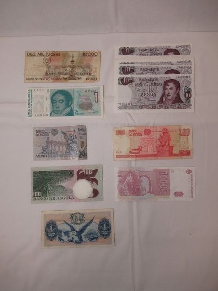 Null 南美洲.一批纸币。
