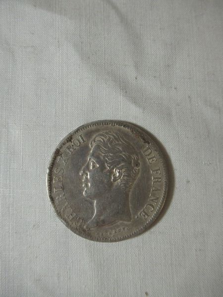 Null 5 franc silver coin, Charles X, 1829 (H). Weight : 24 g