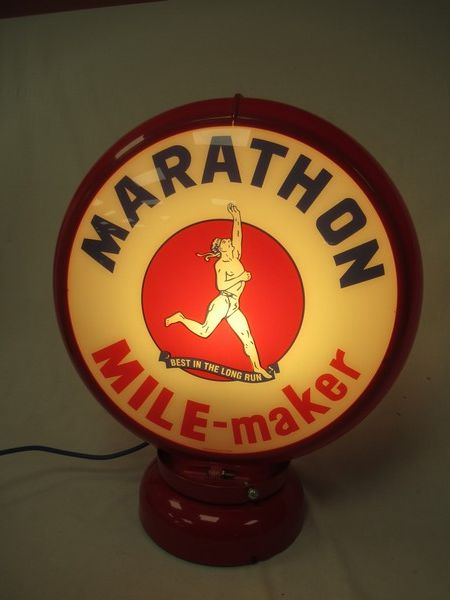 Null MARATHON, Mile-Maker, lampada pubblicitaria in resina e metallo. Altezza: 4&hellip;