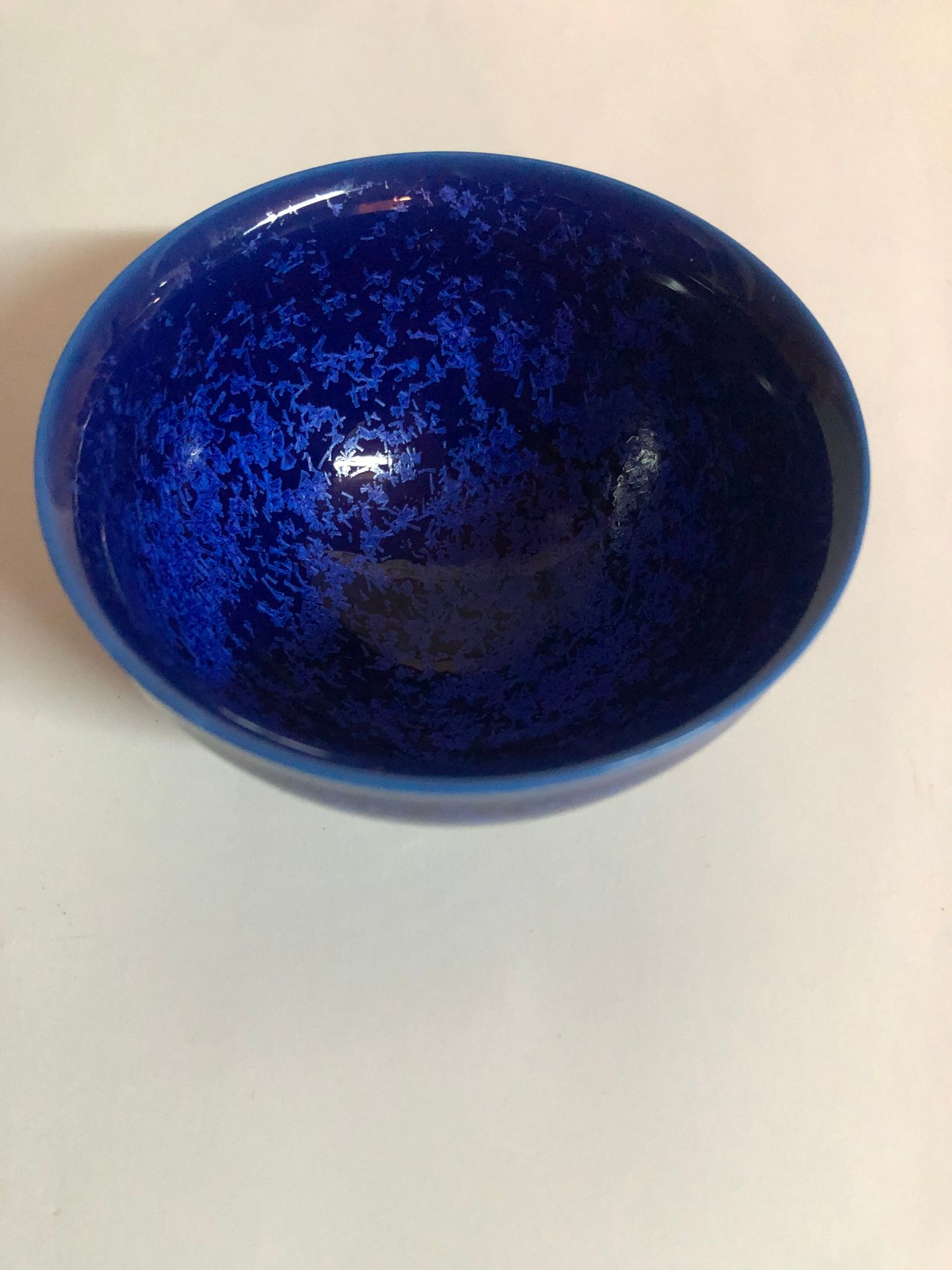Null CHINA Cuenco de porcelana esmaltada azul D9cm (marca empotrada en el talón)