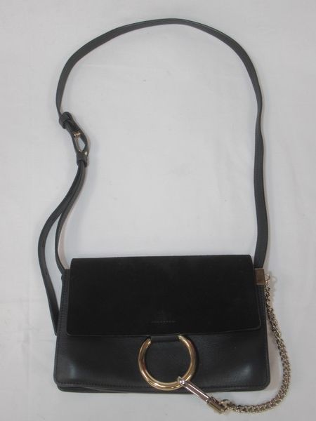 Null CHLOE Leather and metal handbag. Length: 24 cm BE (a few stains)