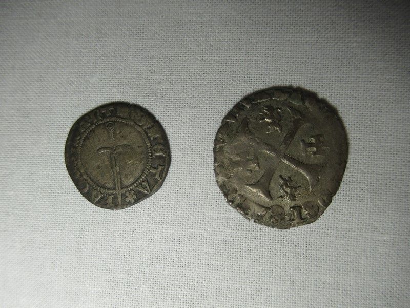 Null Lot de 2 pièces médiévales en argent. Poids : 3,33 g