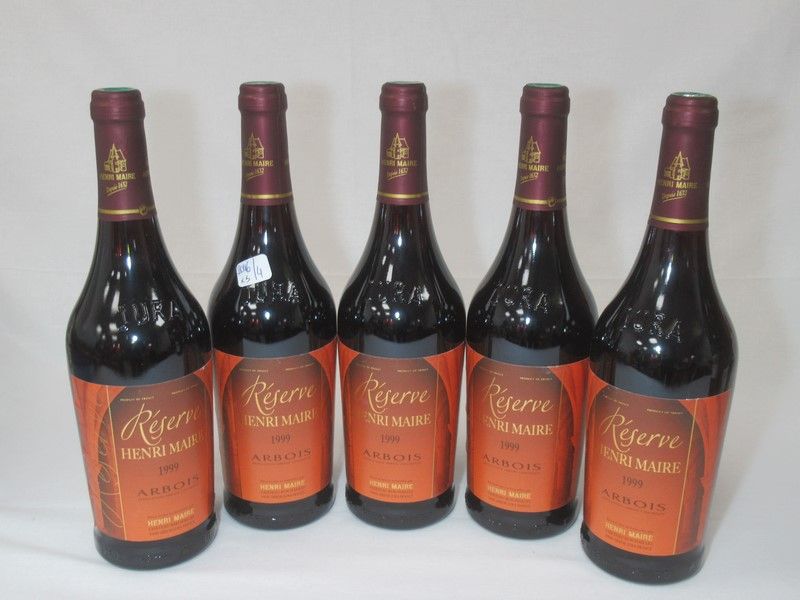 Null 5 bouteilles d'Arbois, Henri Maire, 1999