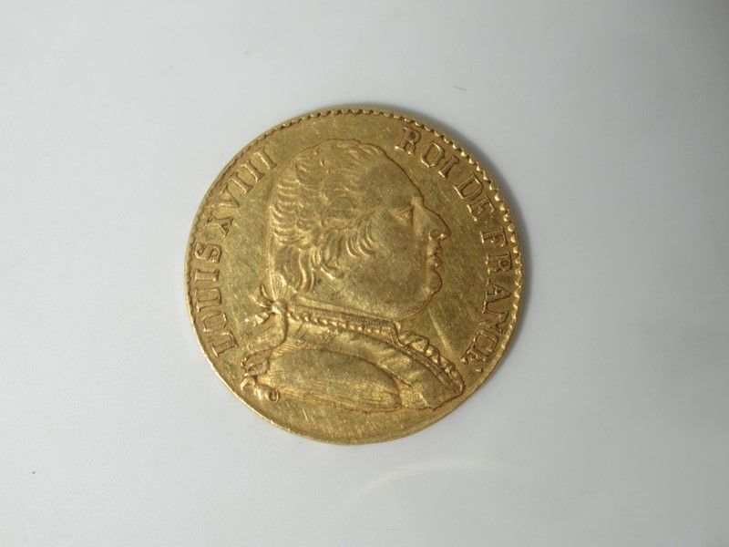 Null 20 franc coin, Louis XVIII, 1815 R. Weight: 6.41 g