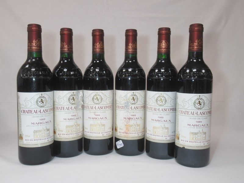 Null 6 bottiglie di Margaux, Château Lascombes, Grand Cru Classé, 1989 (etichett&hellip;