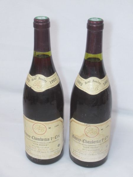 Null 2 bouteilles de Gevrey Chambertin, Premier Cru, René Boulay, 1993 (étiquett&hellip;