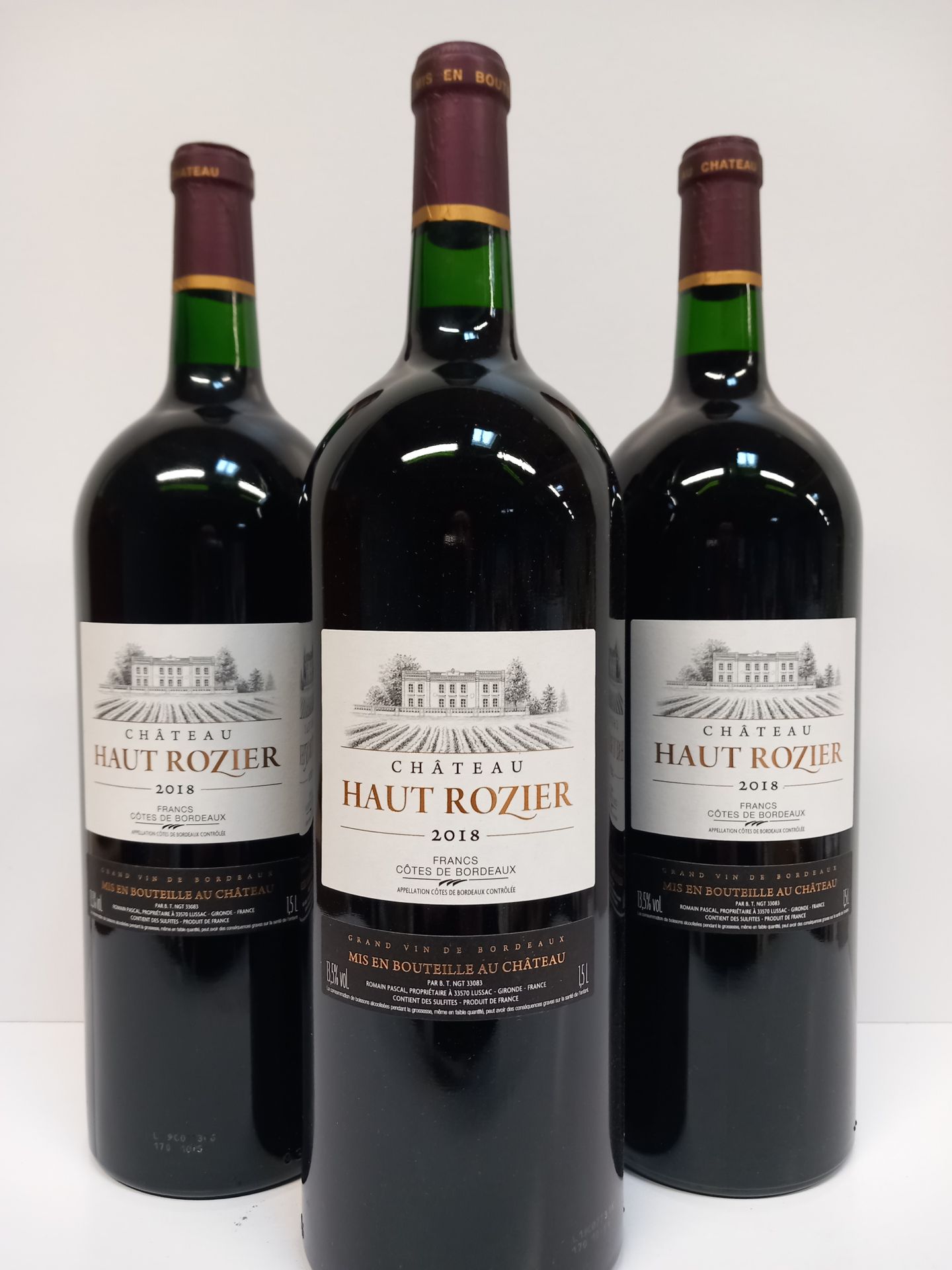 Null 3 Magnums de Château Haut Rozier 2018 Côtes de Bordeaux