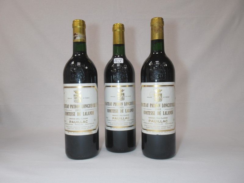 Null 波亚克，特级酒庄，Château Pichon Longueville，Comtesse de Lalande，1993（等）3 瓶
