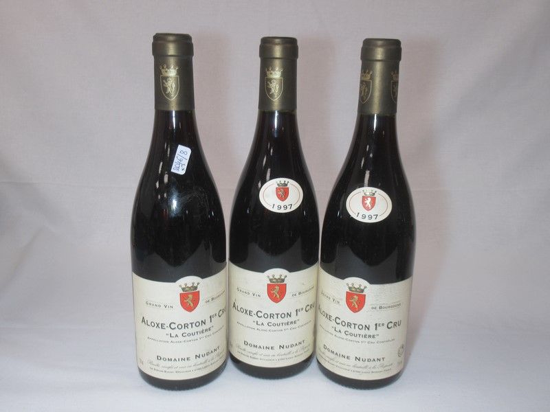 Null 3 bouteilles de Aloxe-Corton, Premier Cru, cuvée La Coutière, domaine Nudan&hellip;