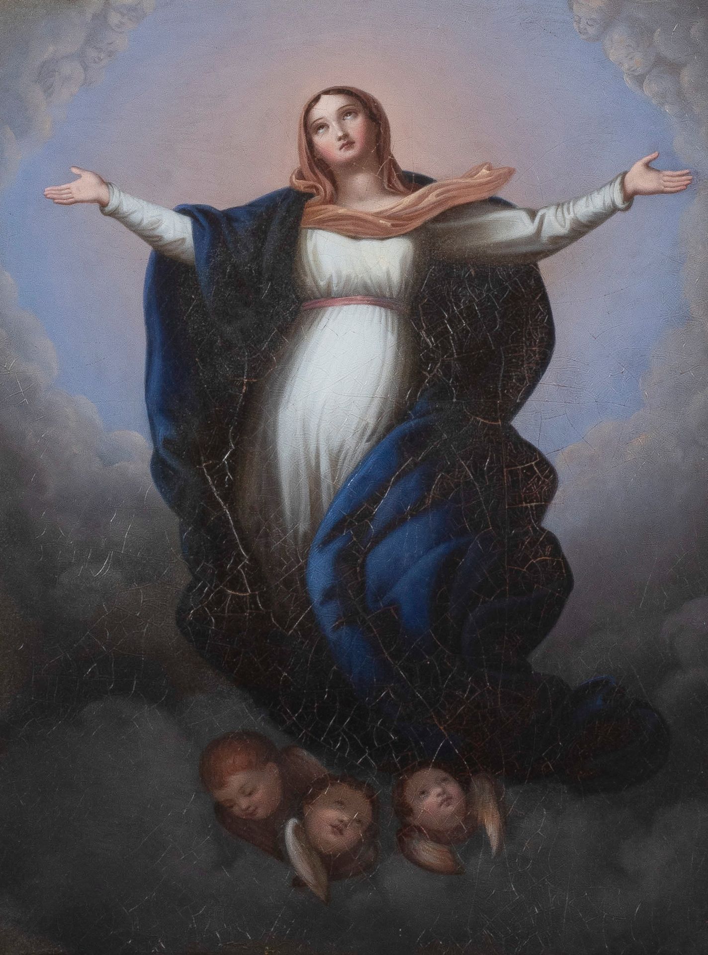 D'APRÈS MURILLO (1617-1682) 
La Asunción de la Virgen
Óleo sobre cobre.
Enmarcad&hellip;
