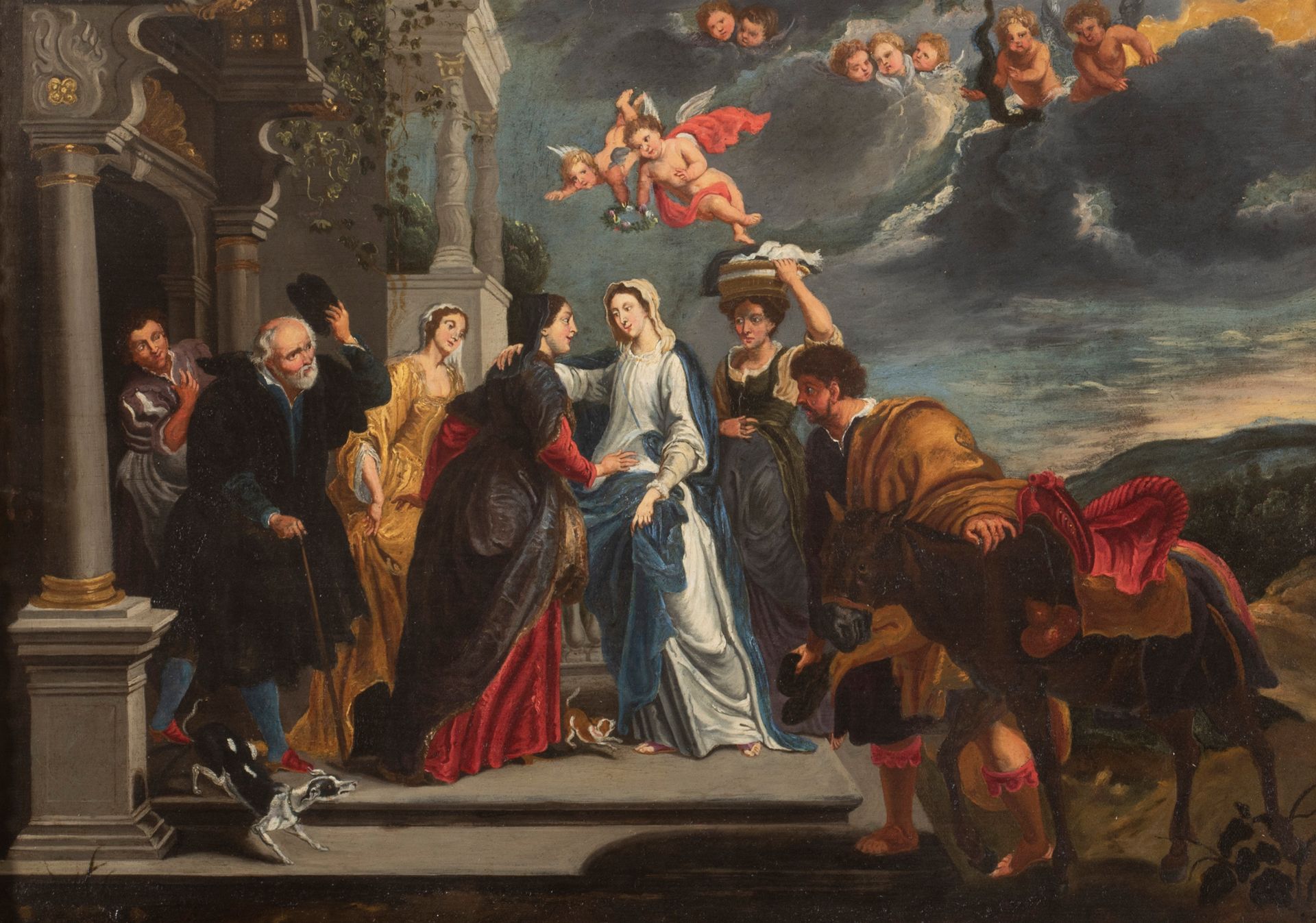 ATTRIBUÉ À PETER VAN LINT (1609-1690) 
La Visitazione
Olio su rame.
Incorniciato&hellip;