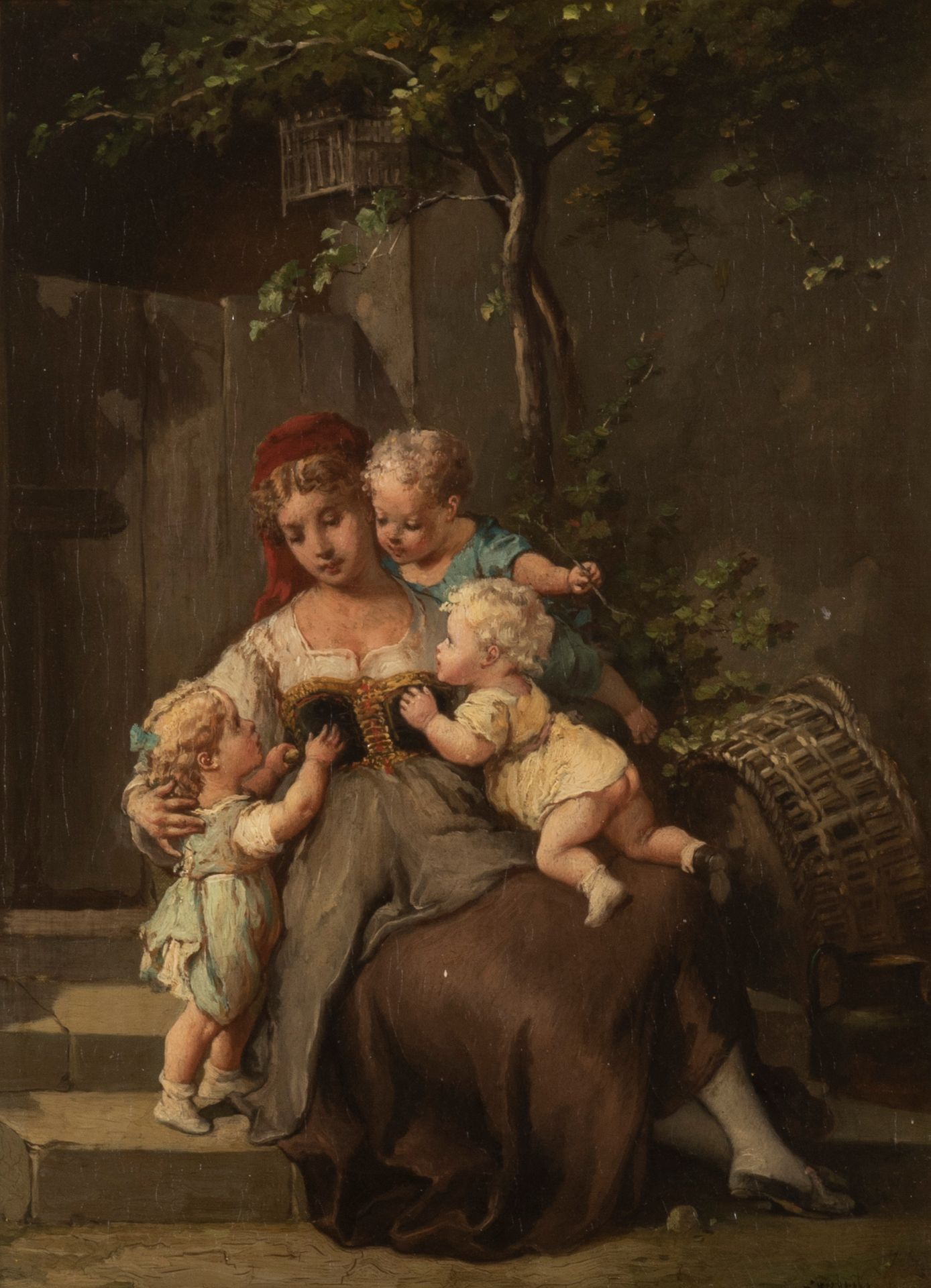 François Louis LANFANT DE METZ (1814-1892) 
La madre e i suoi tre figli
Olio su &hellip;