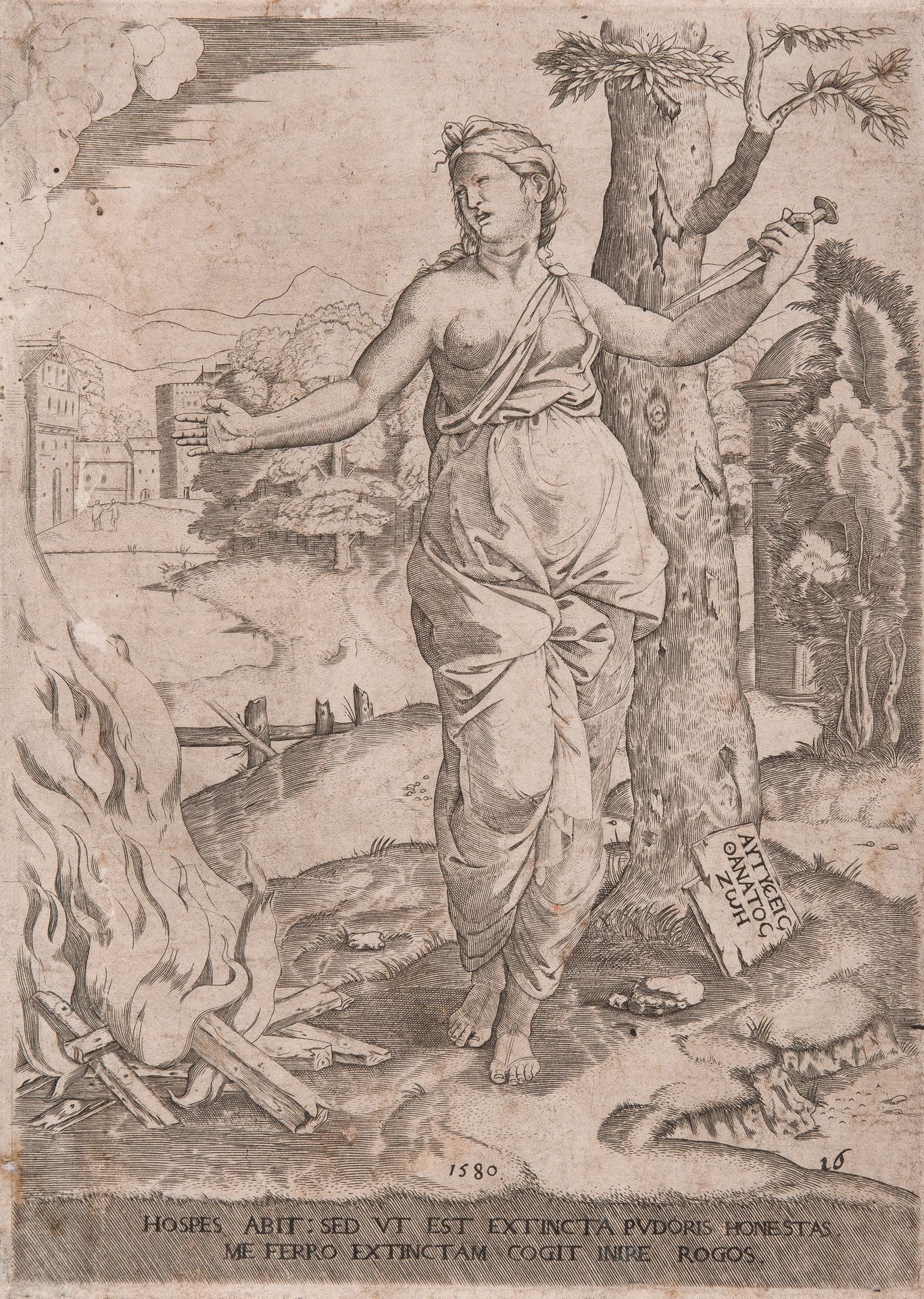 D'APRÈS MARCANTONIO RAIMONDI (C.1480-1527/34) 
拉斐尔之后的狄多之死
对应的版画，归功于Enea Vicus VI&hellip;