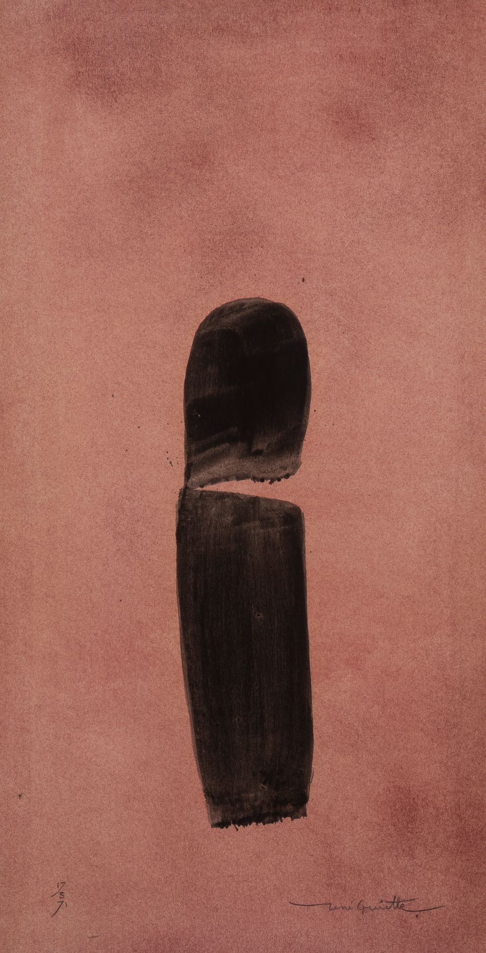 René Guiette (1893-1976) 无题，17.3.1971
纸上水彩画，裱在画布上。
右下方签名。
左下方日期。
Aquarel op papi&hellip;