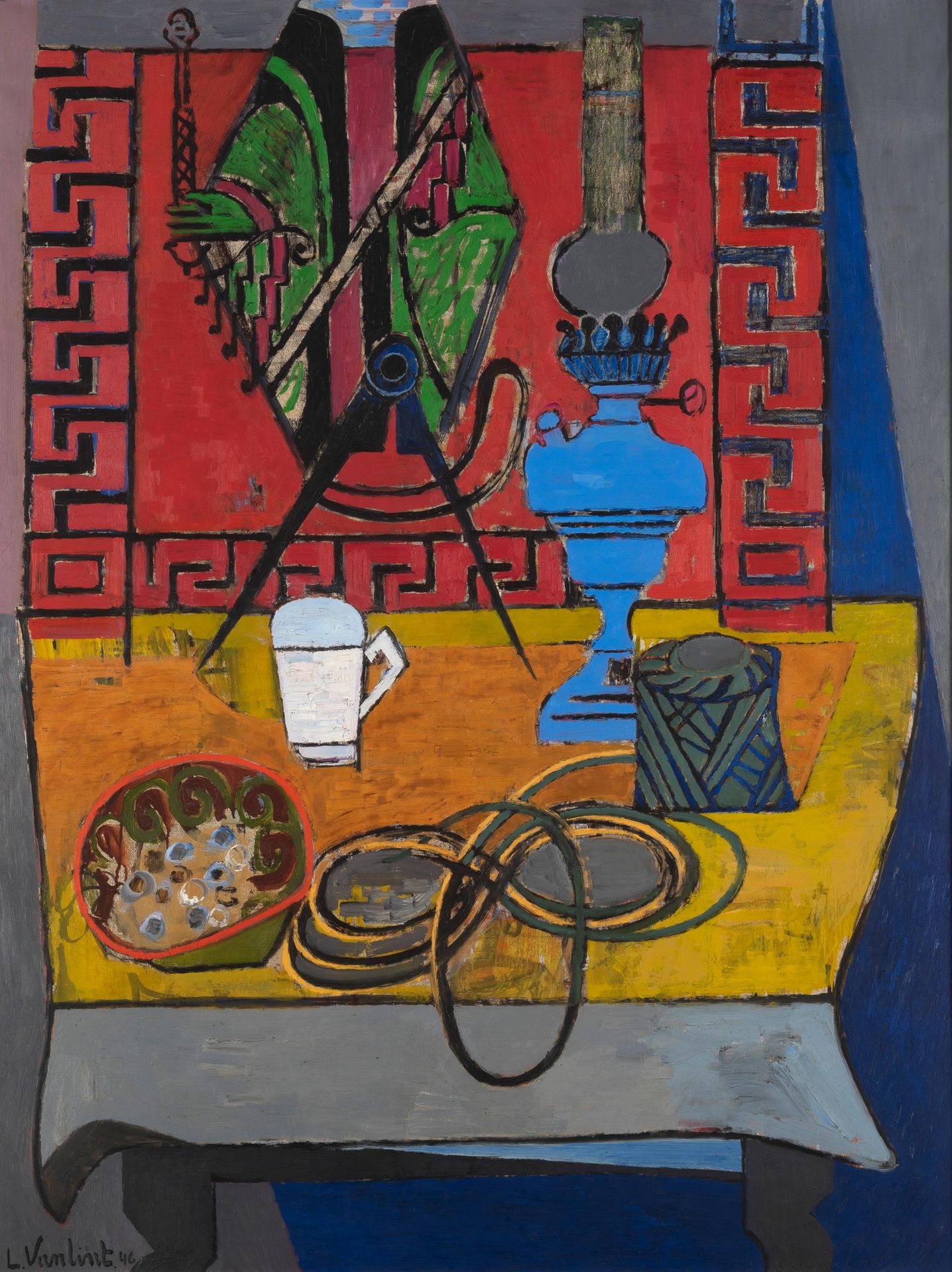 Louis Van Lint (1909-1986) Nature morte, 1946
Huile sur toile.
Signée et datée e&hellip;