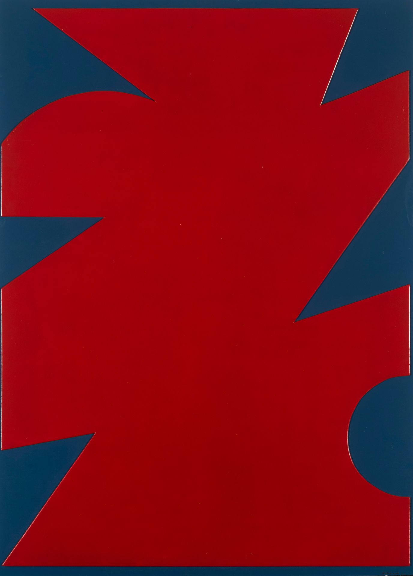 Jo Delahaut (1911-1992) Relation Rouge Bleu n°3, 1967
Oil on panel in light reli&hellip;