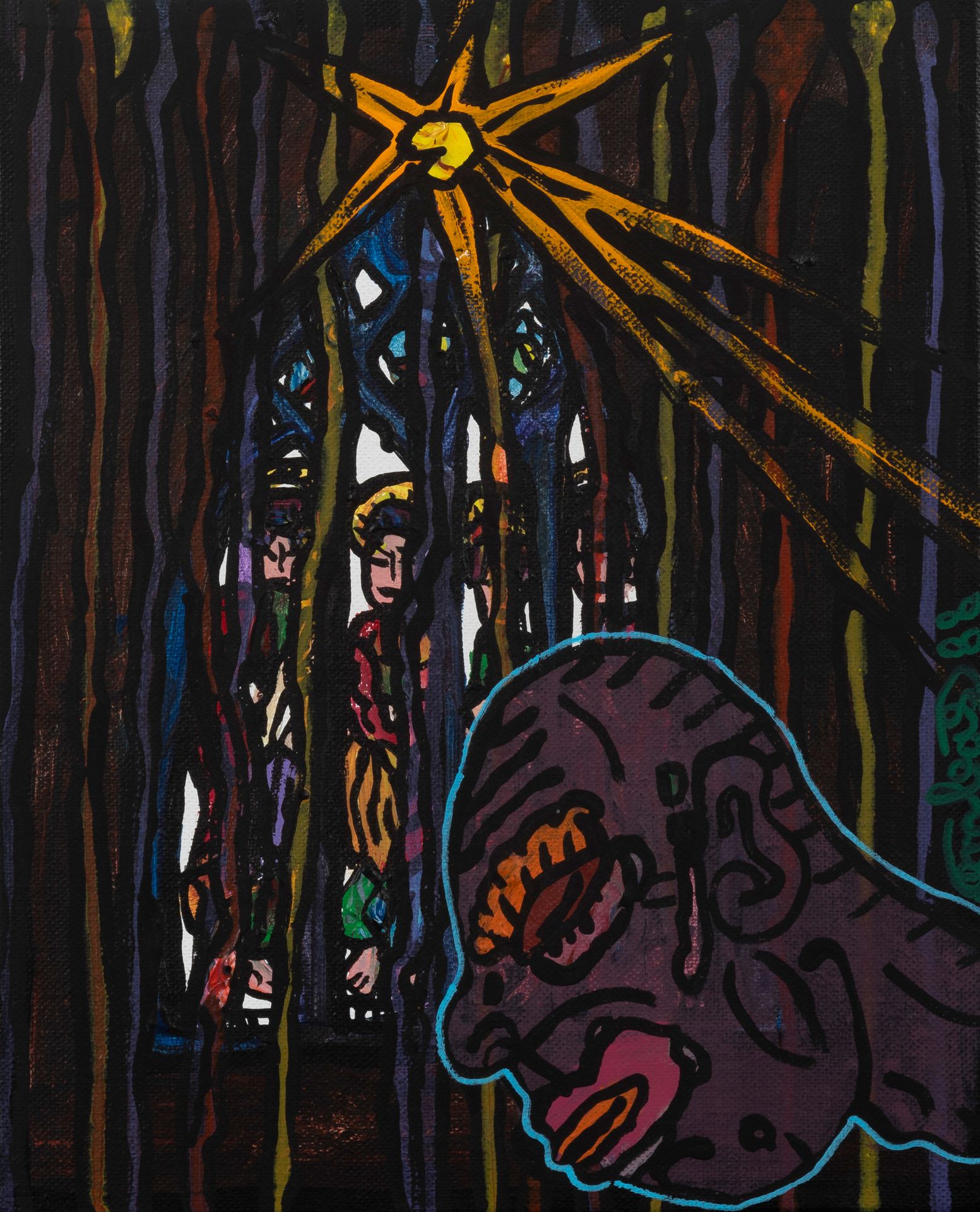 Robert COMBAS (Né en 1957) Le rêve de l'homme noir, 1988
Acrylic on canvas Signe&hellip;
