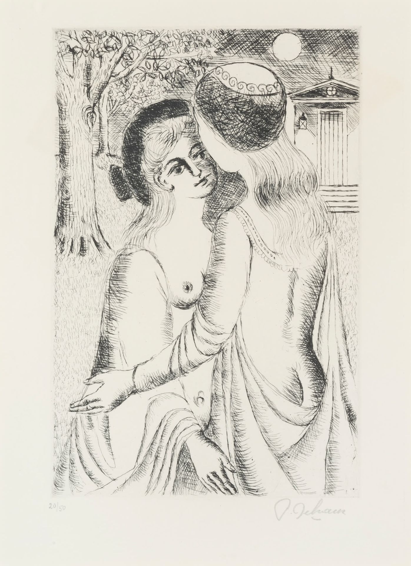 Paul DELVAUX (1897-1994) Sweet Night, 1969.
Etching in black.
Signed and numbere&hellip;
