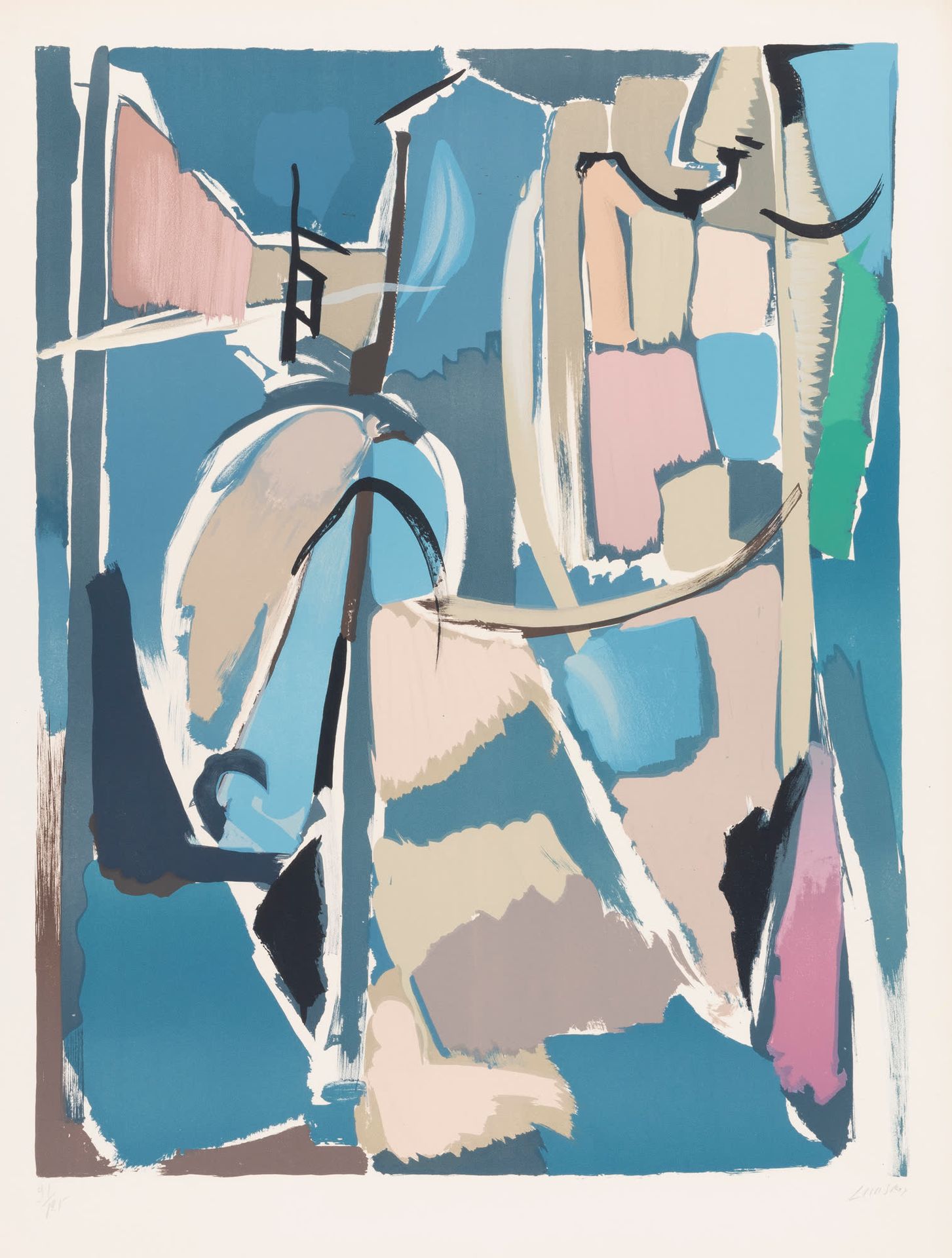 André LANSKOY (1902-1976) 无题。
彩色石版画。
签名和编号91/125。
彩色石版画。
Gesigneerd en genummerd&hellip;