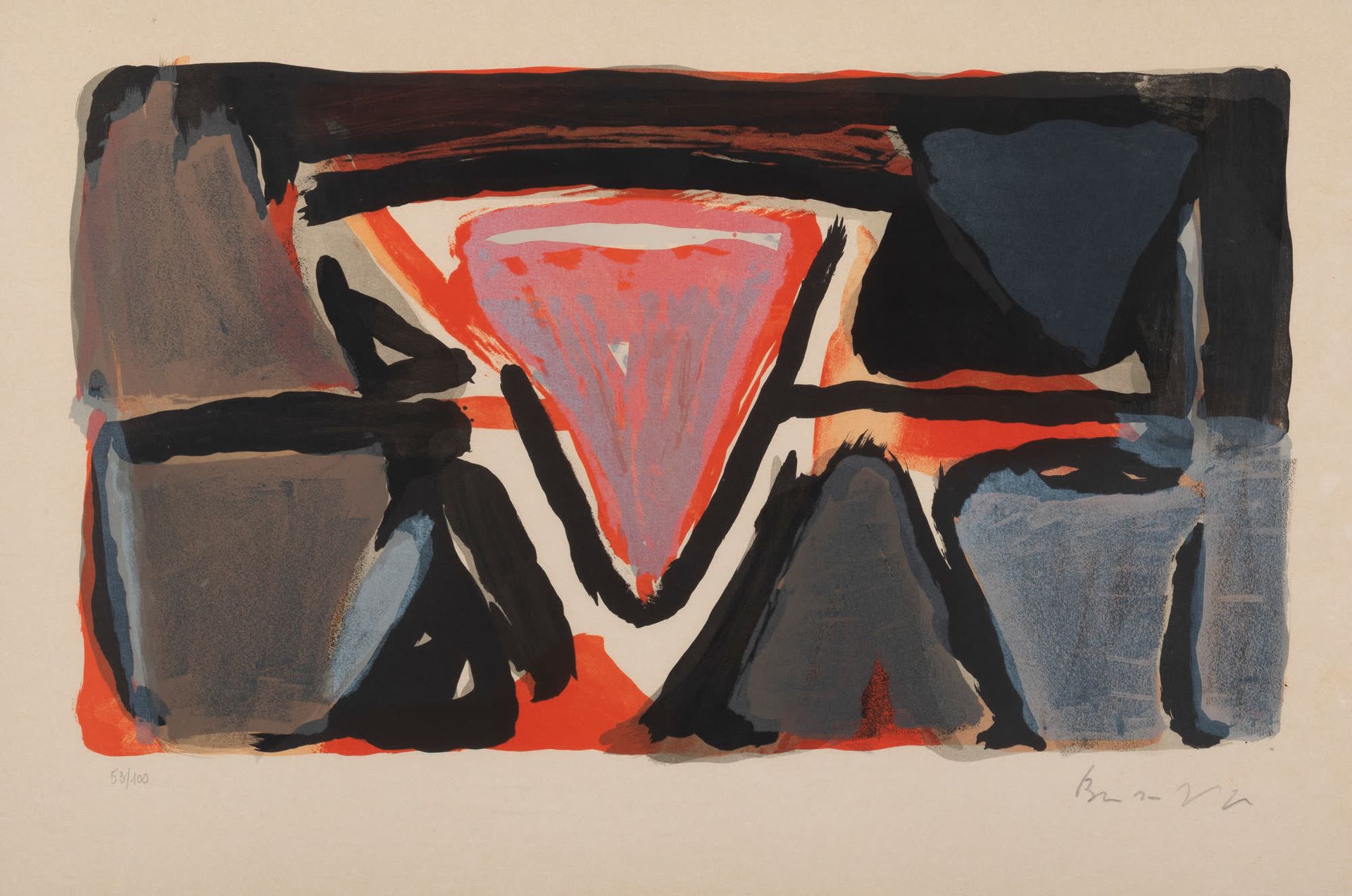 Bram VAN VELDE (1895-1981) 无题。
彩色石版画。
签名和编号53/100。
彩色石版画。
Gesigneerd en genummer&hellip;