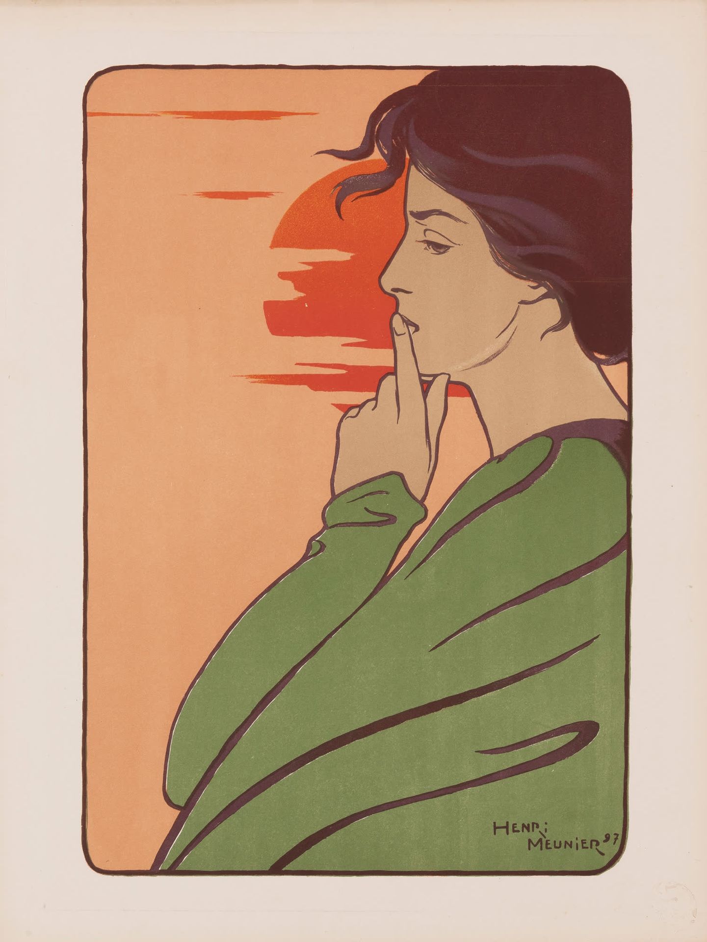 Constantin MEUNIER (1831-1905) Soleil couchant, 1897.
Lithograph in colours.
Sig&hellip;