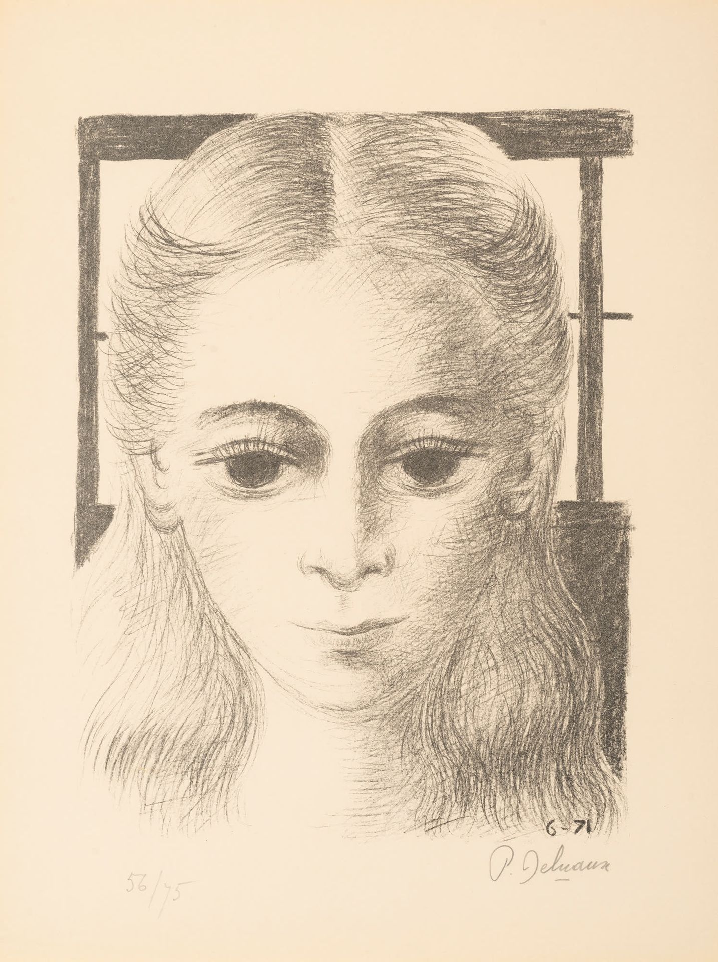 Paul DELVAUX (1897-1994) Anne de face, 1971.
Lithograph in black.
Signed and num&hellip;