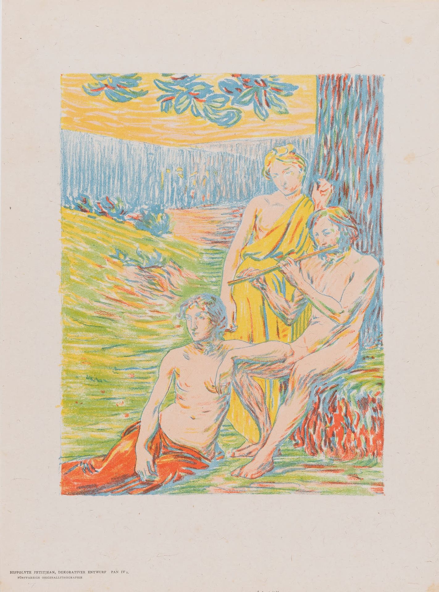 Hippolyte PETITJEAN (1854-1929) Il dio Pan, 1895.
Litografia a colori.
Copia non&hellip;