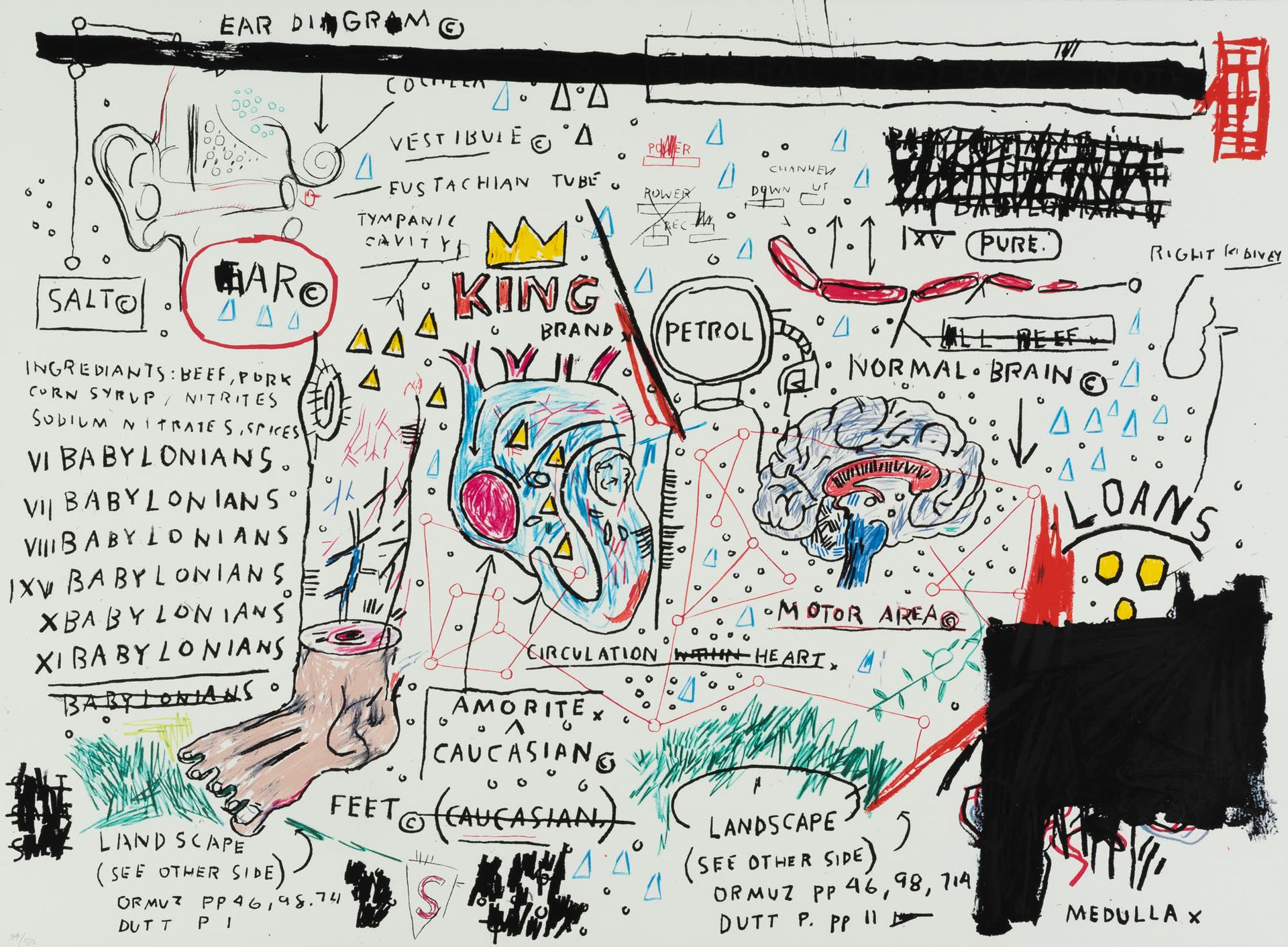 Jean-Michel BASQUIAT (1960-1988) King Brand, 1982-83/2019. 
 Serigrafia a colori&hellip;