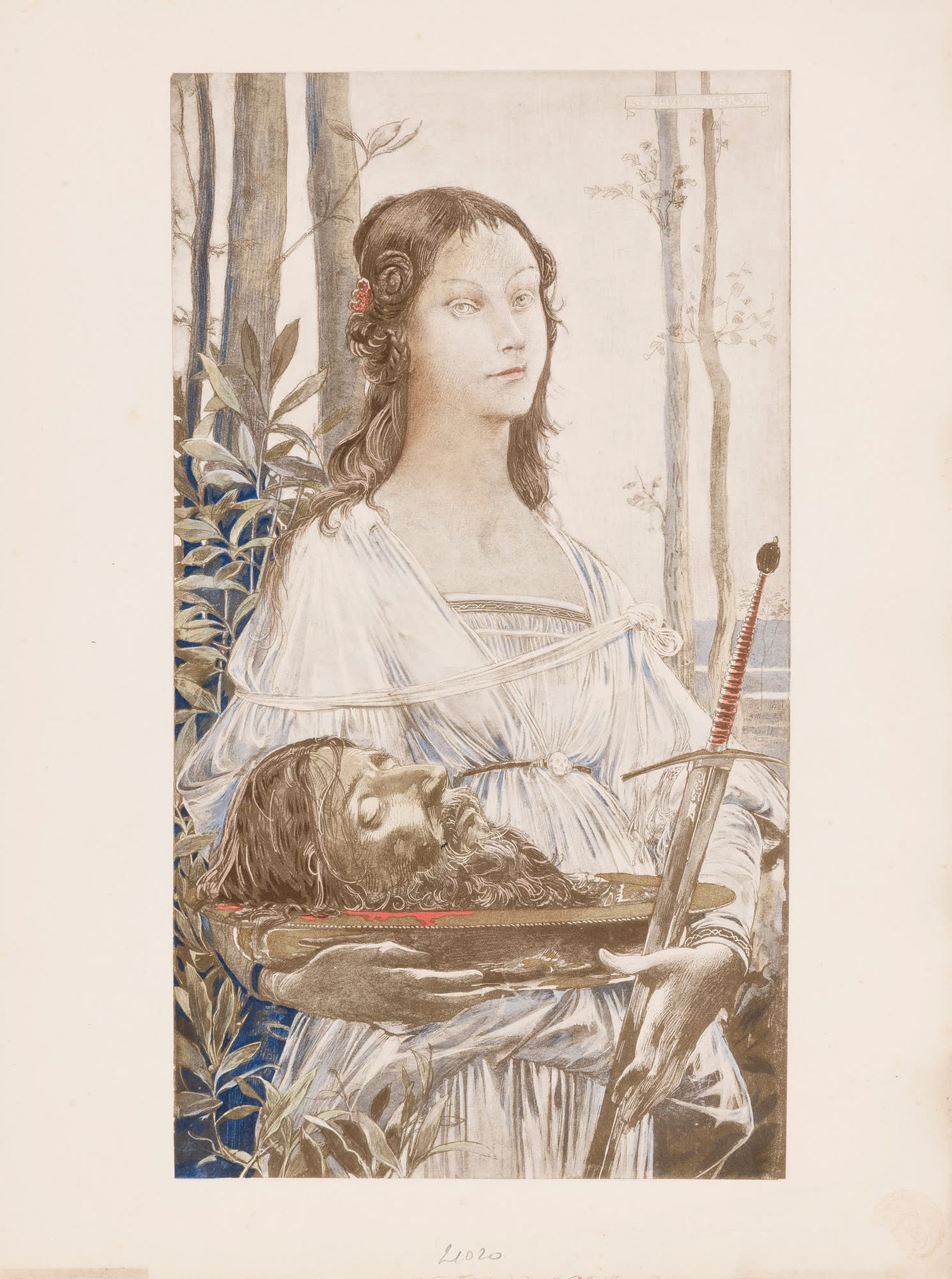 Luc Olivier MERSON (1846-1920) Salome.
Litografia a colori.
Firmato nella lastra&hellip;