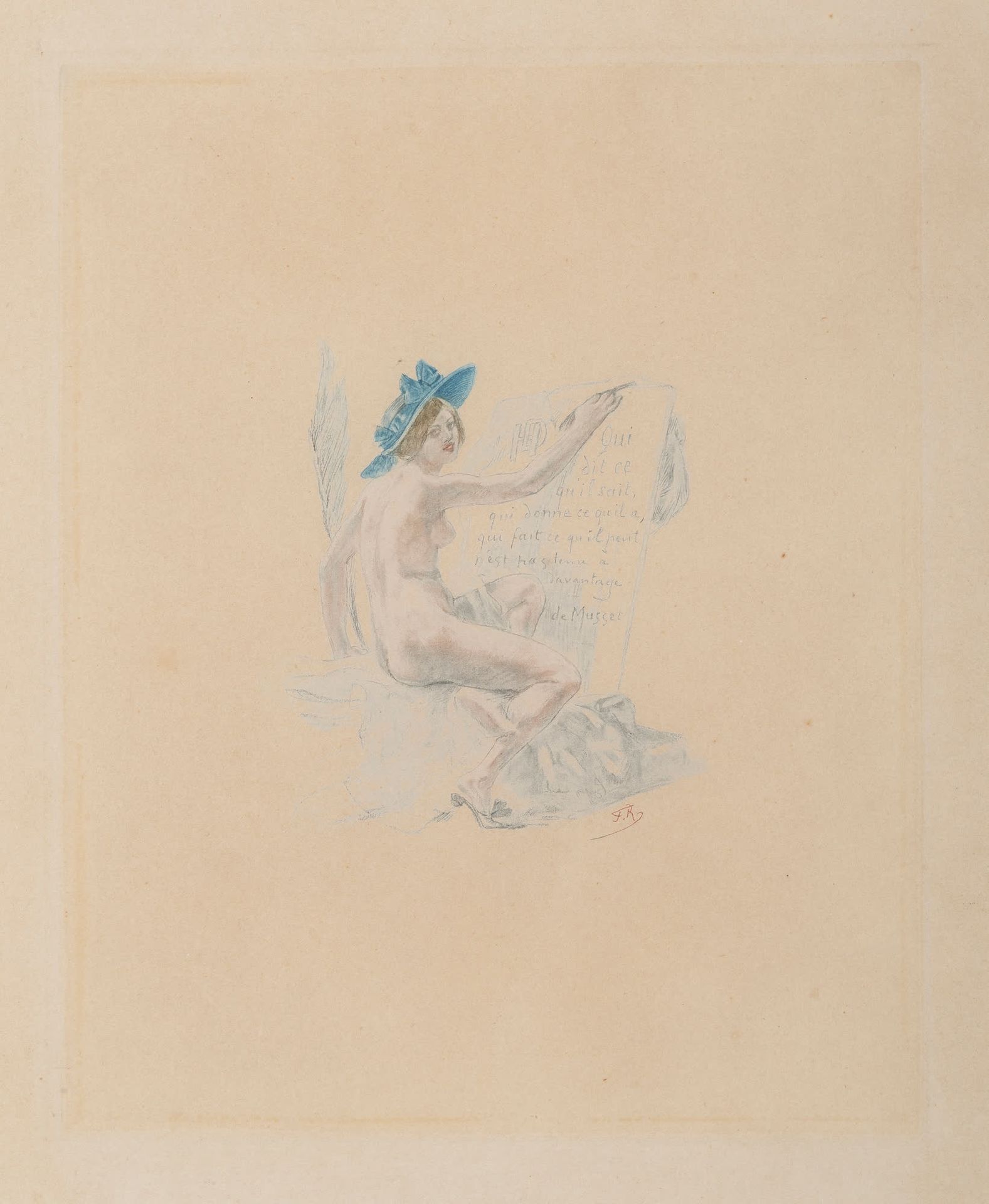 Félicien Rops (1833-1898) Les peintres de la femme.
彩色凹版画。
版面上有签名。
Heliogravure.&hellip;