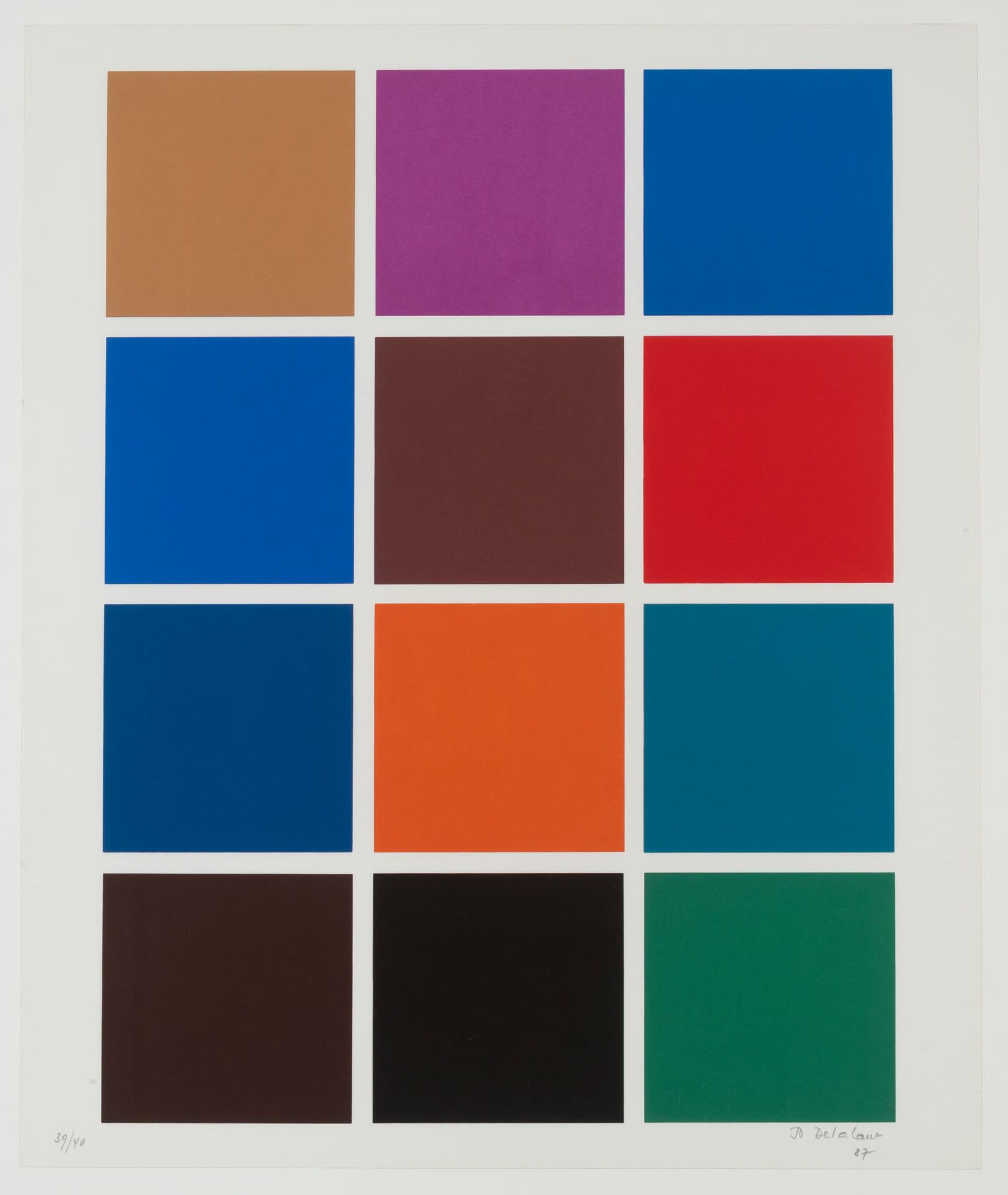 Jo Delahaut (1911-1992) 构成 1987年。
牛皮纸上的彩色丝印。
Zeefdruk in kleur op vellum.
Gesign&hellip;