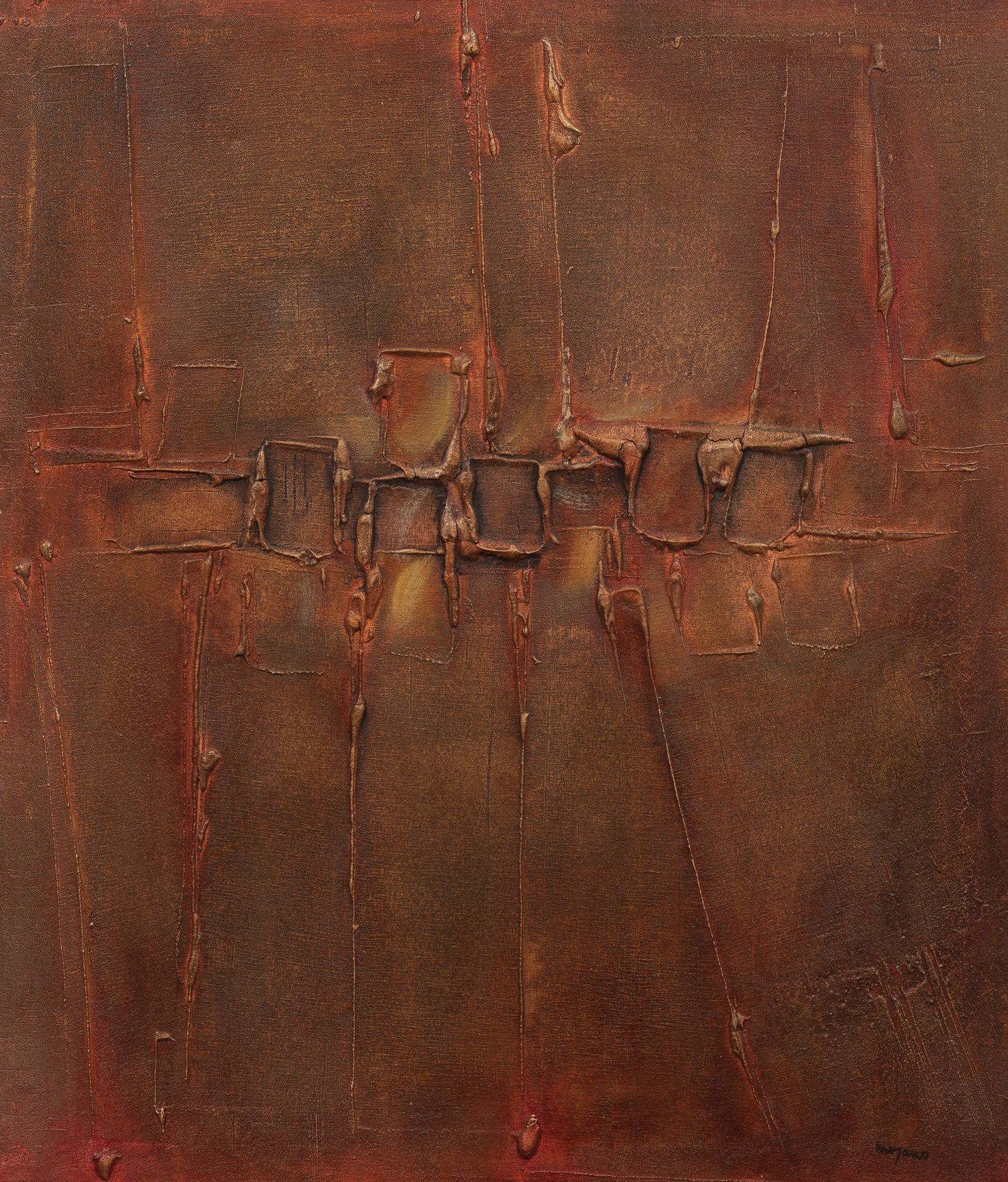 LUIS MOYANO (1929-1965) Sans titre.
Technique mixte sur toile. 
Signée en bas à &hellip;