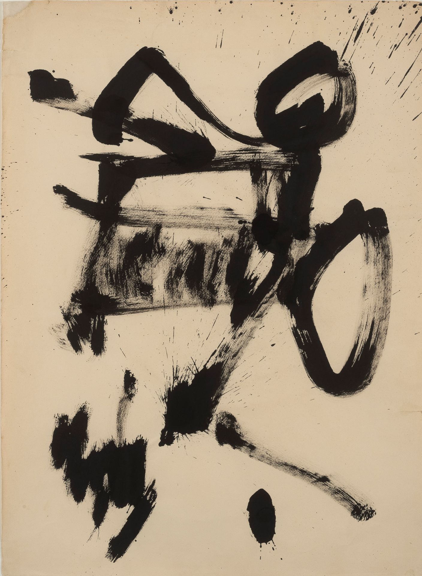 Serge Vandercam (1924-2005) Composition, 1958.
Encre de chine sur papier. 
Signé&hellip;