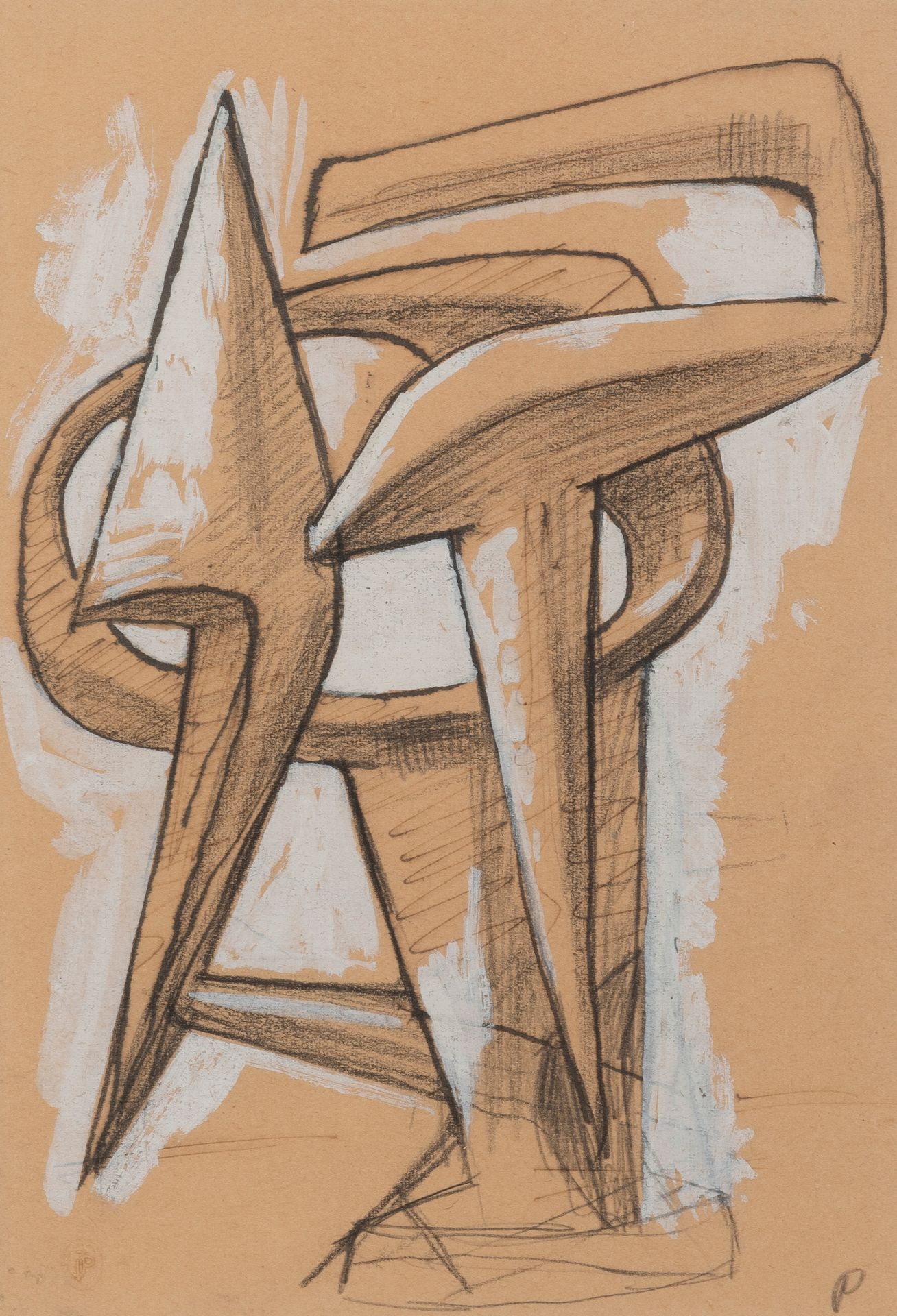 Jean PEYRISSAC (1895-1974) Proyecto de escultura.
Grafito, carboncillo y gouache&hellip;