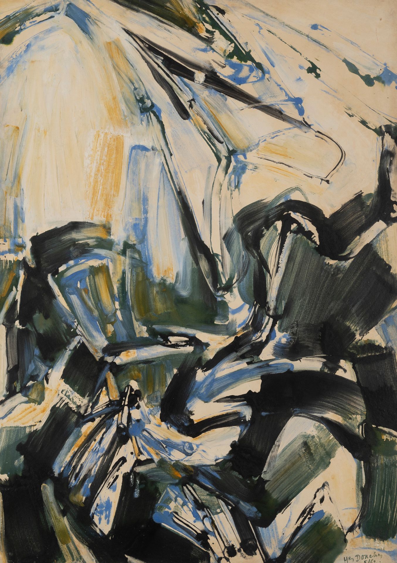 Henry DORCHY (1920-2002) Vers la lumière, 1962.
Caseine sur papier marouflée sur&hellip;