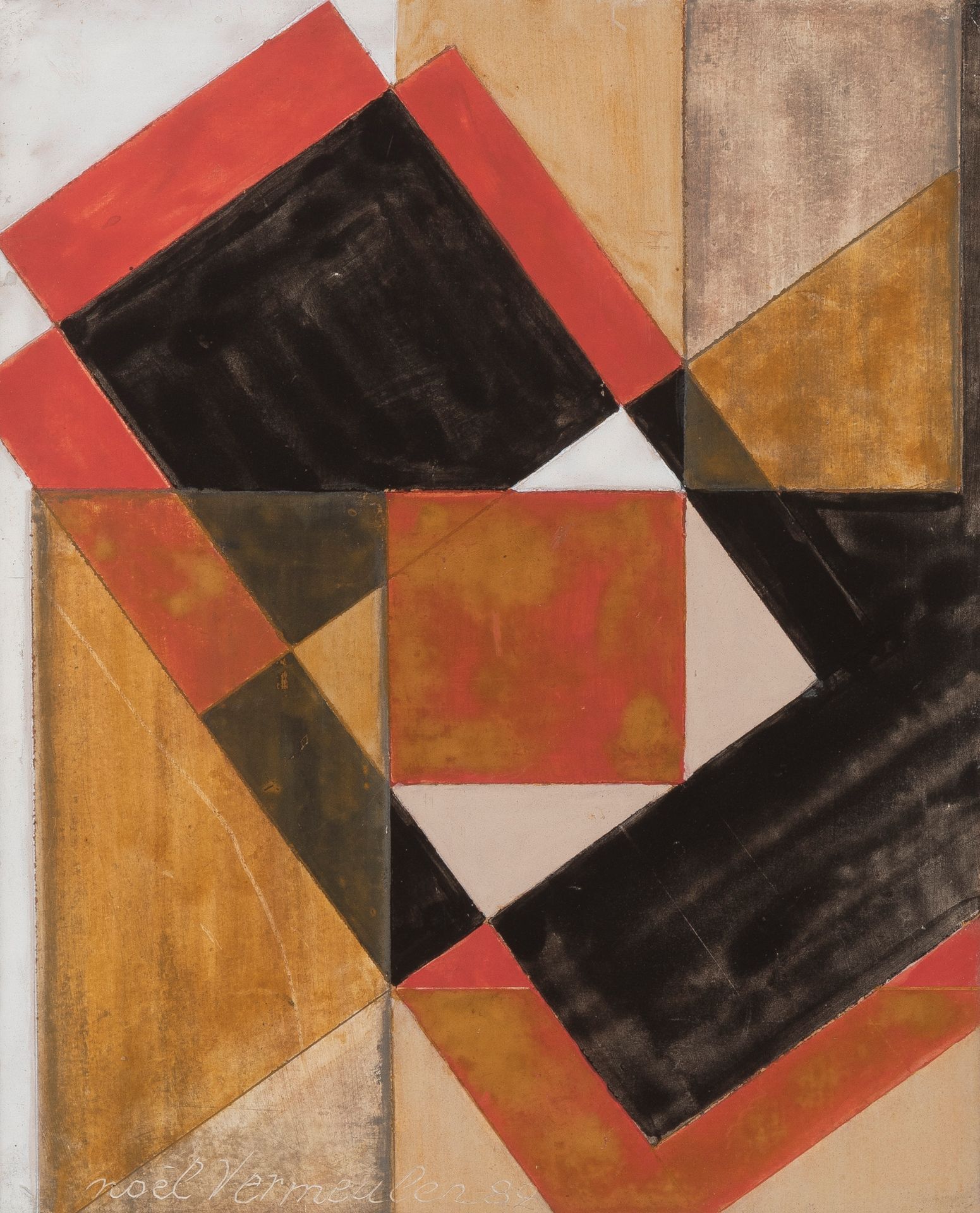 NOËL VERMEULEN (1917-1989) Abstrakte Komposition.
Aquarell auf Papier marouflée &hellip;