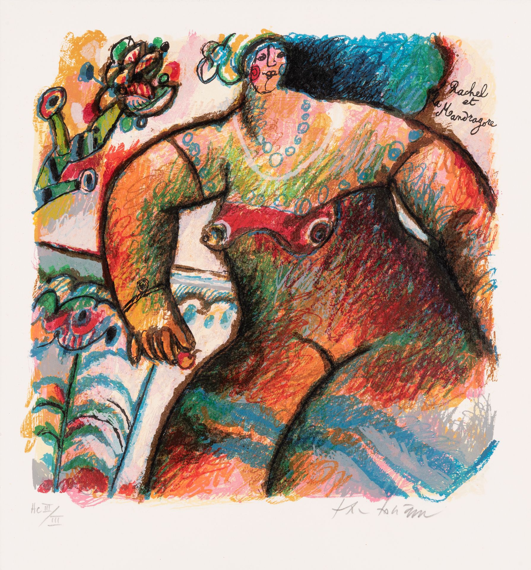 THEO TOBIASSE (1927-2012) Rachel et la Mandragore.
Lithographie en couleurs.
Sig&hellip;