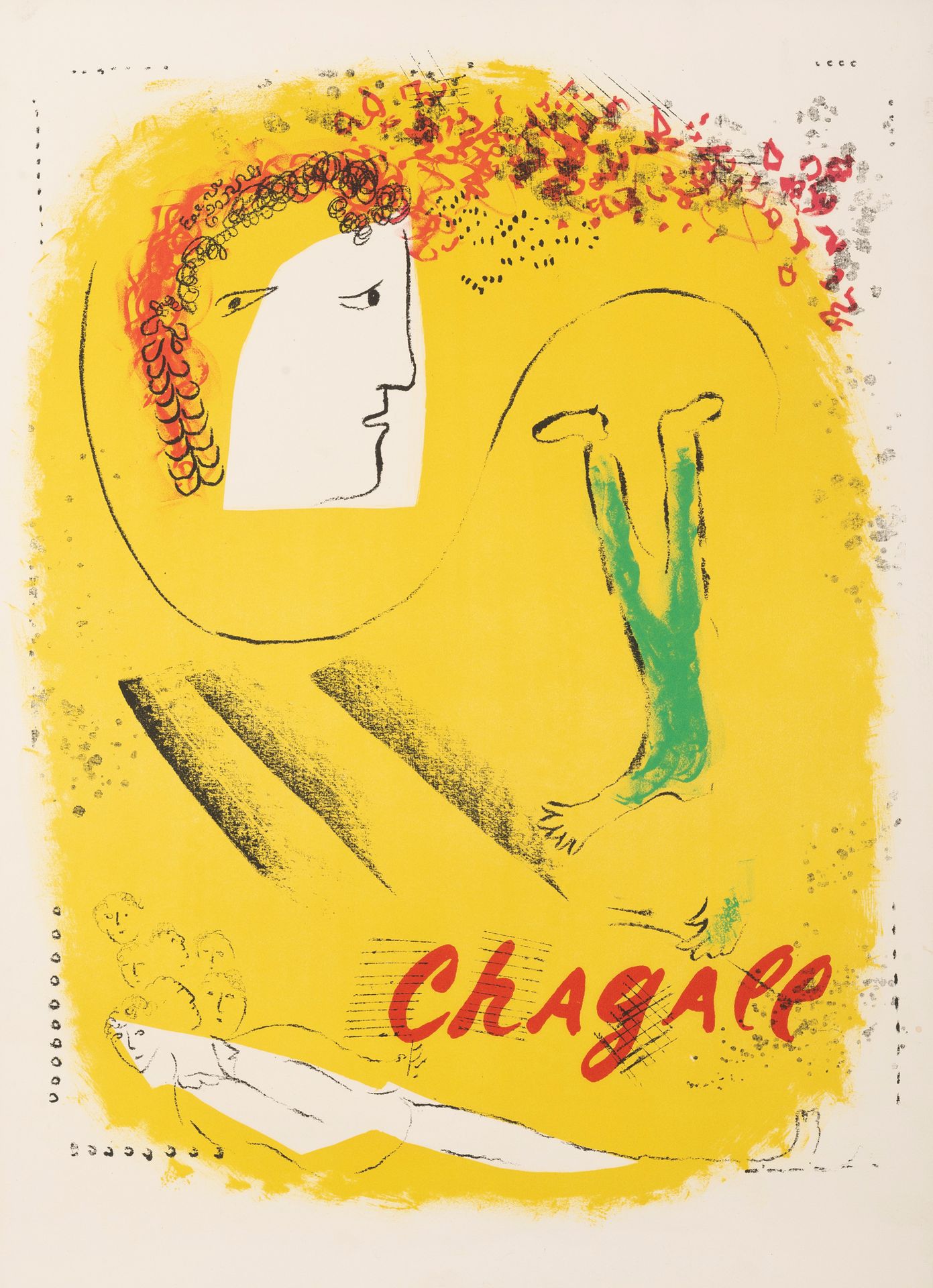 Marc CHAGALL (1887-1985) Le fond jaune.
Affiche lithographique en couleurs sur A&hellip;