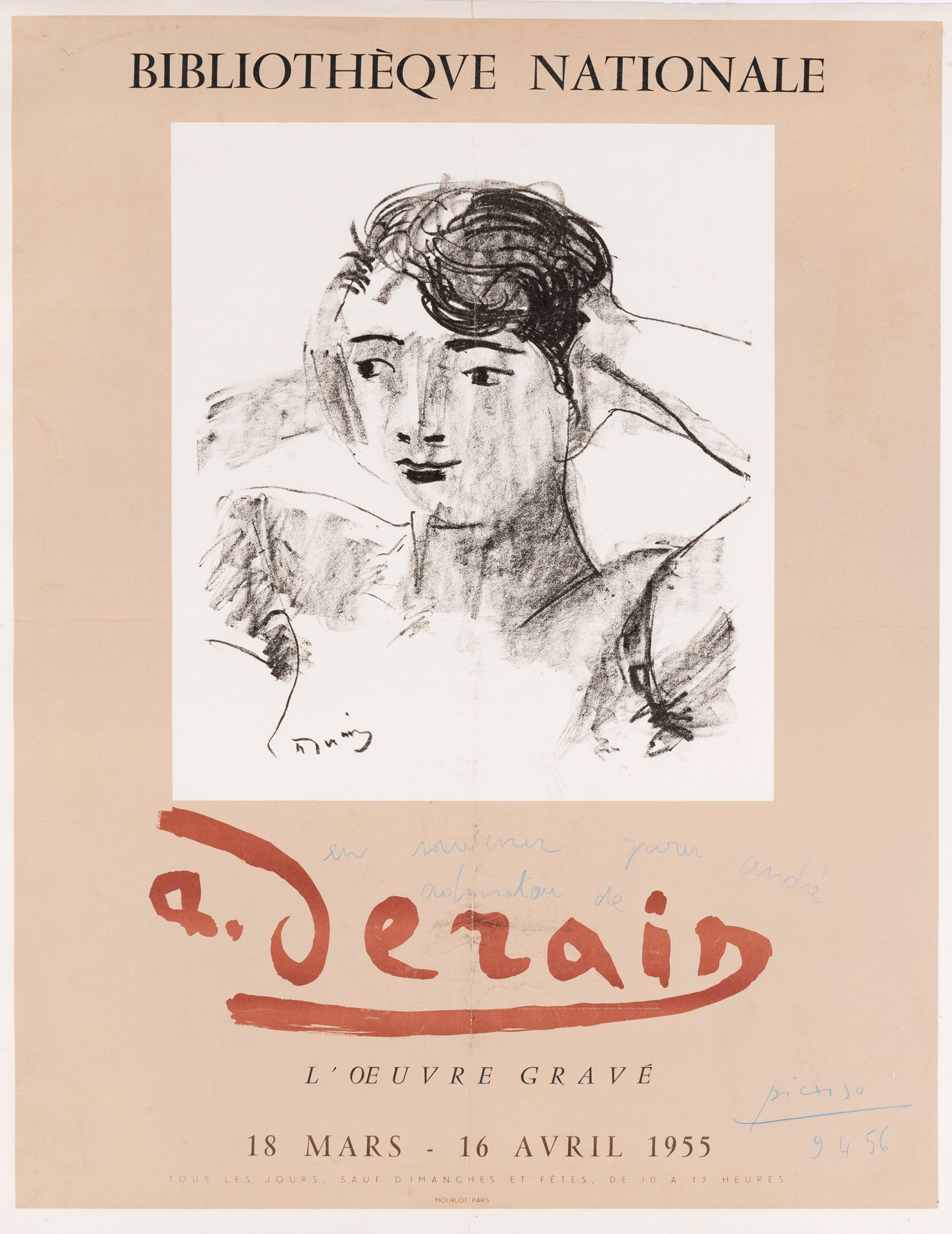Pablo Picasso (1881-1973) Bibliothèque nationale, Derain, l'œuvre gravé, 1955.
A&hellip;